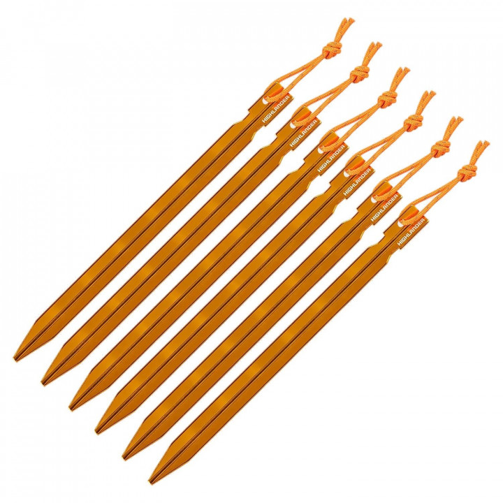 Stanové kolíky Arrow Aluminium dĺžka 18 cm sada 6 ks ORANGE