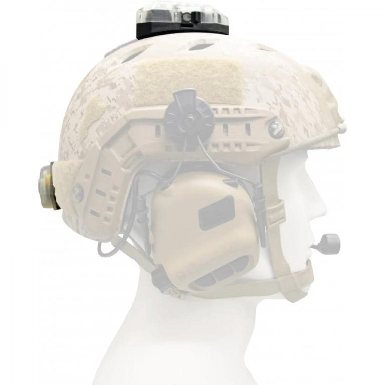 Svetlo pozičné F101 STEALTH SURVIVAL IPX8 na helmu COYOTE