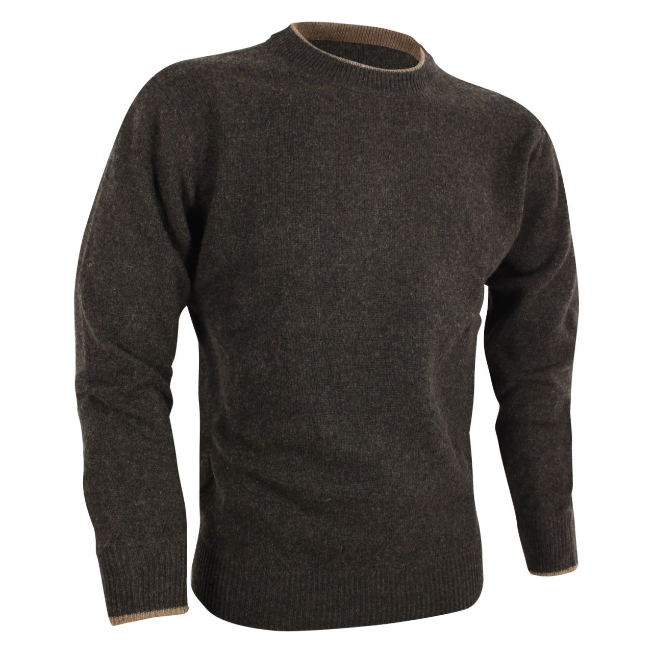 Sveter ASHCOMBE jahňacia vlna ZELENÝ