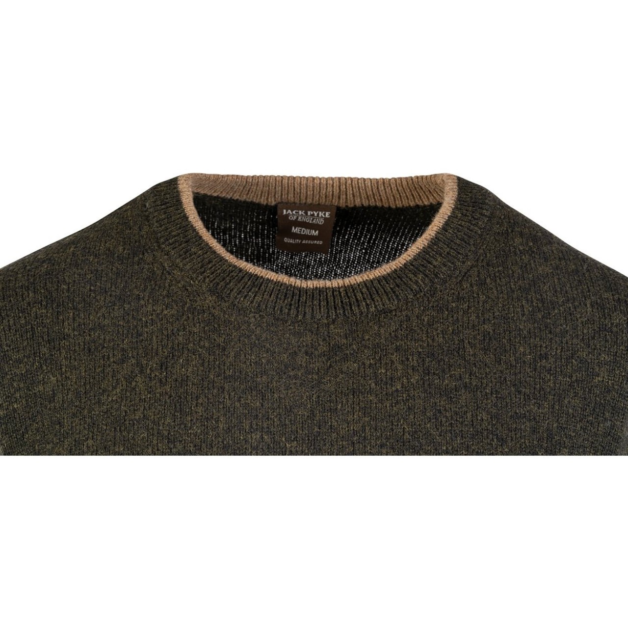 Sveter ASHCOMBE jahňacia vlna ZELENÝ