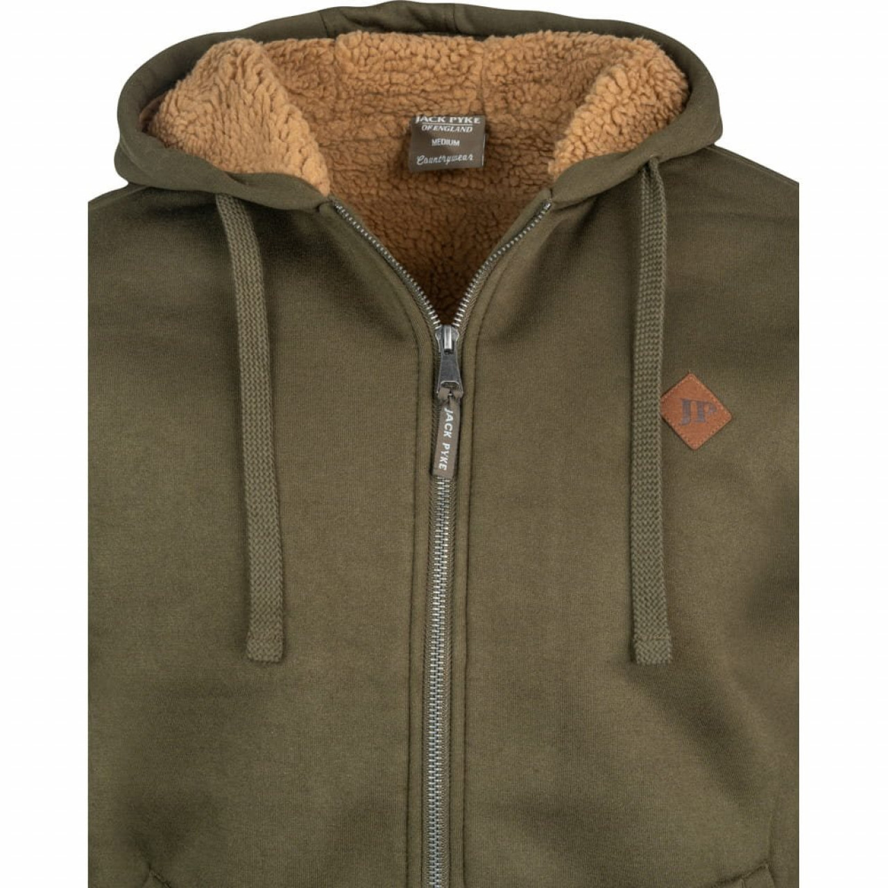 Mikina Yakka so zipsom a kožušinovým lemovaním OLIV