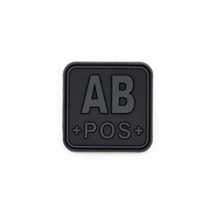 Nášivka KRV AB+ POS plast velcro ČIERNA