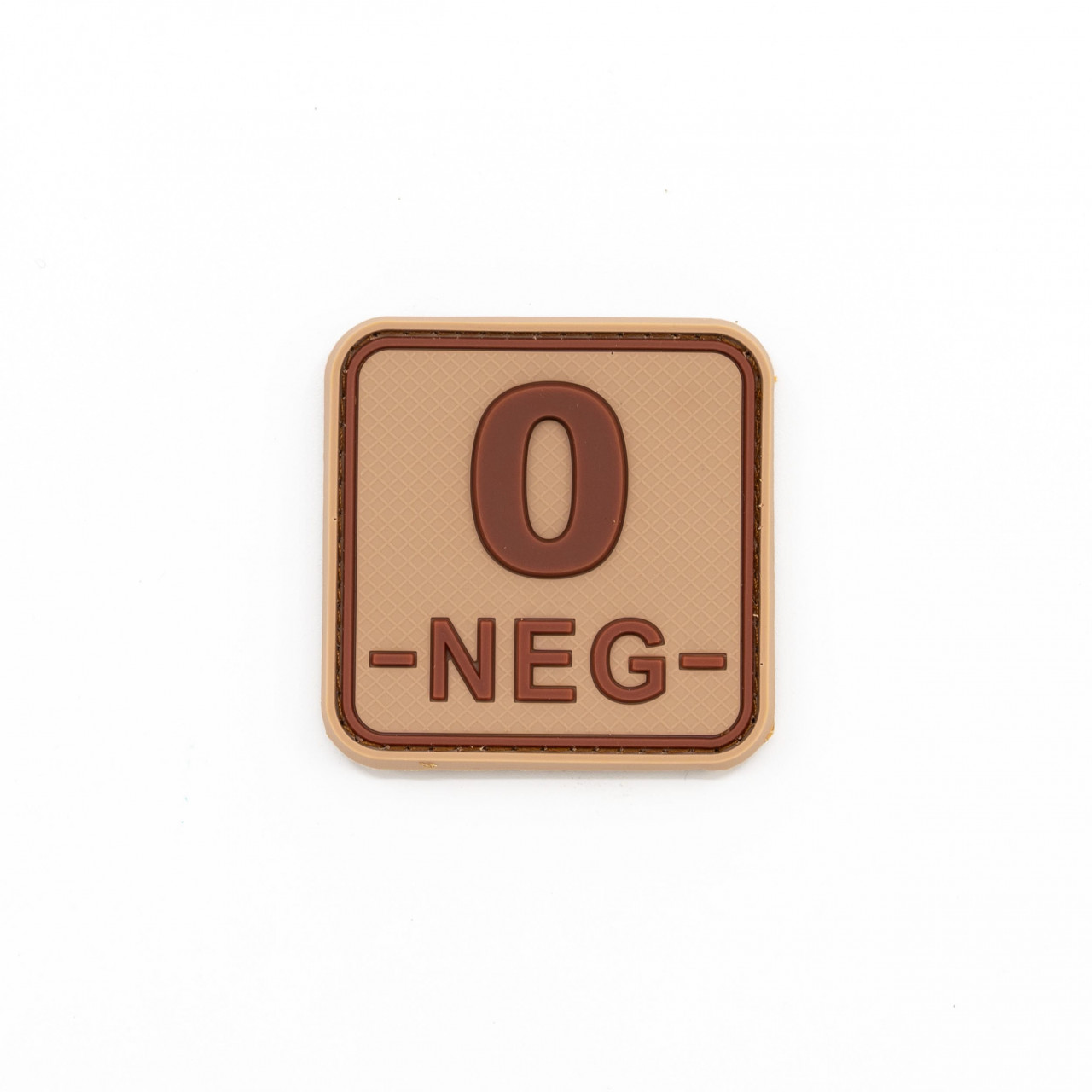 Nášivka KRV 0- NEG plast velcro DESERT