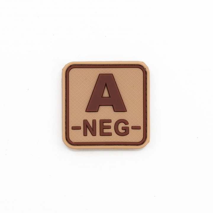 Nášivka KRV A- NEG plast velcro DESERT