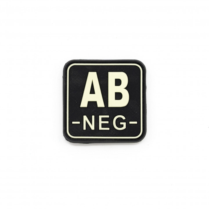 Nášivka KRV AB- NEG plast velcro GLOW IN THE DARK