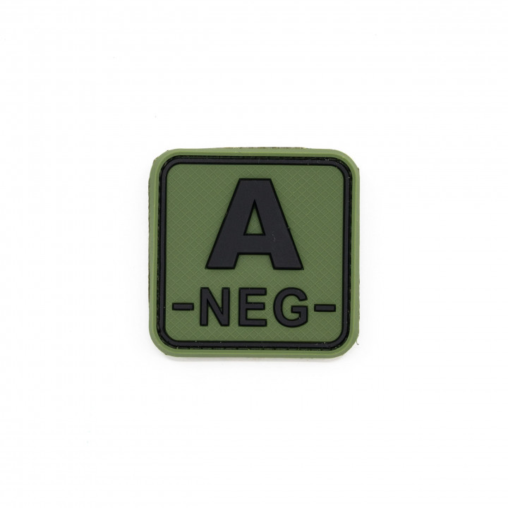 Nášivka KRV A- NEG plast velcro ZELENÁ