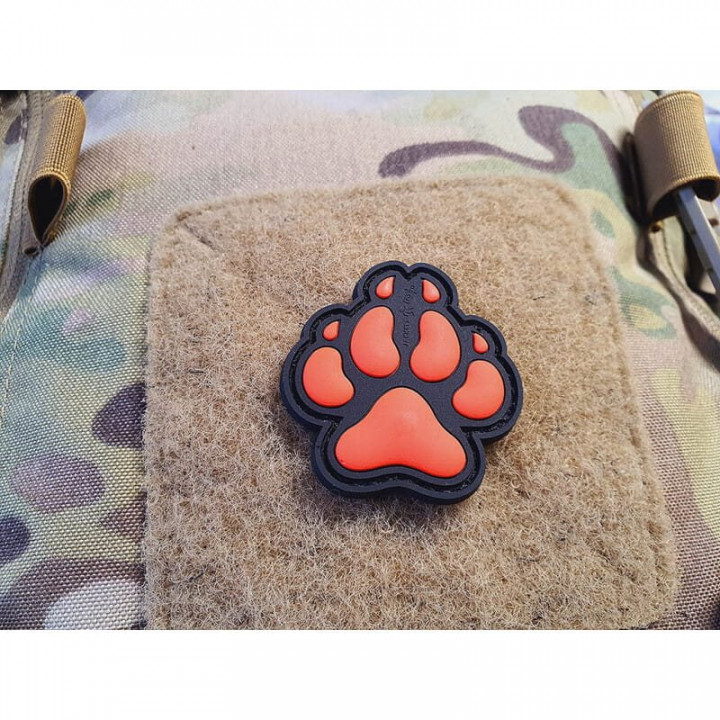 Nášivka K9 psia labka plastová velcro ČERVENÁ