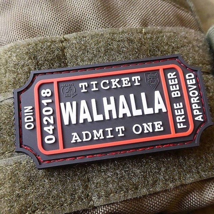 Nášivka WALHALLA TICKET BEER plast velcro SWAT