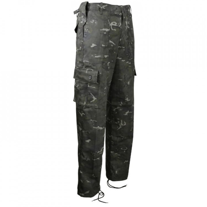 Nohavice britské KOMBAT BTP Black camo