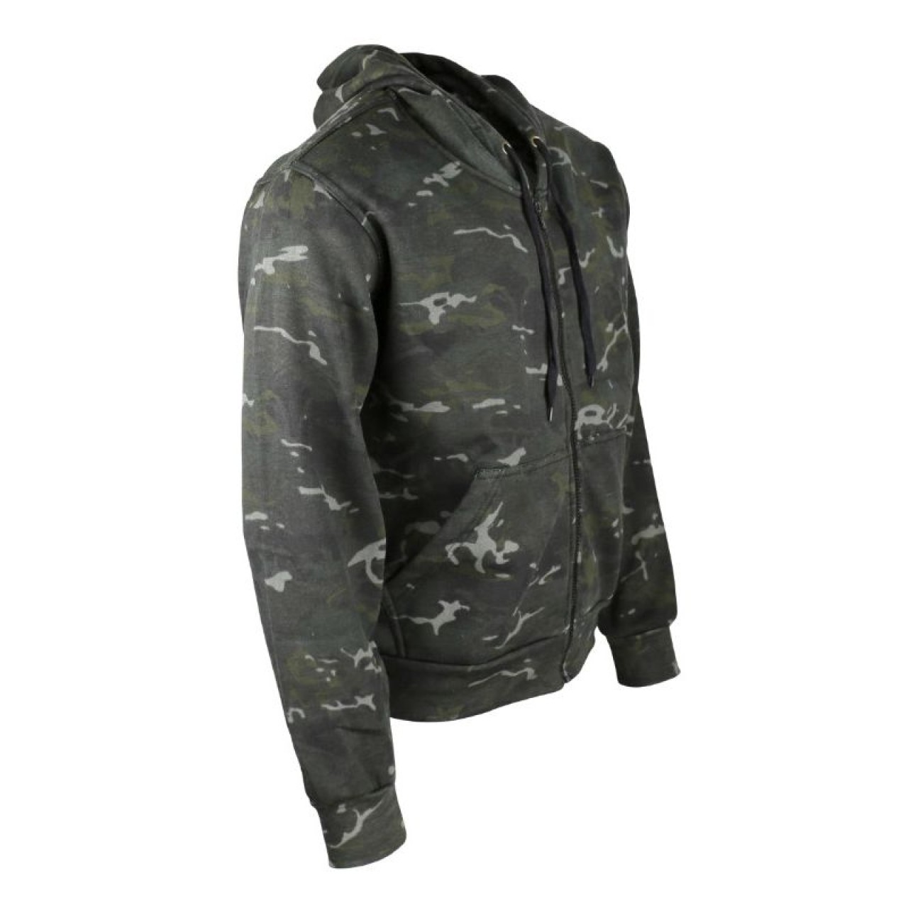 Mikina s kapucňou ZIP čierno maskovaná BTP