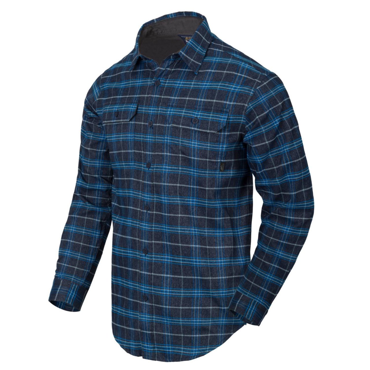 Košeľa GREYMAN dlhý rukáv BLUE STONEWORK PLAID