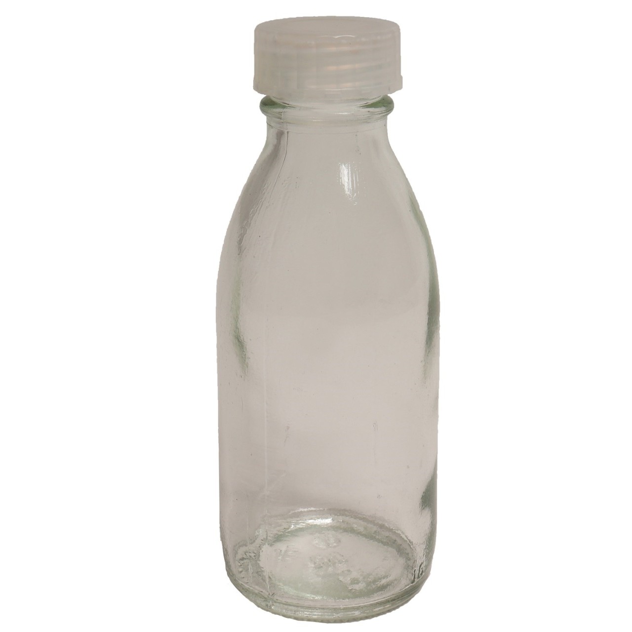 Fľaštička sklenená s úzkym hrdlom hnedá 100 ml s plastovým viečkom