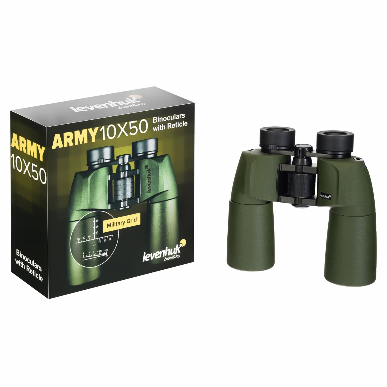 Ďalekohľad binokulárny so zameriavačom 10x50 ARMY ZELENÝ