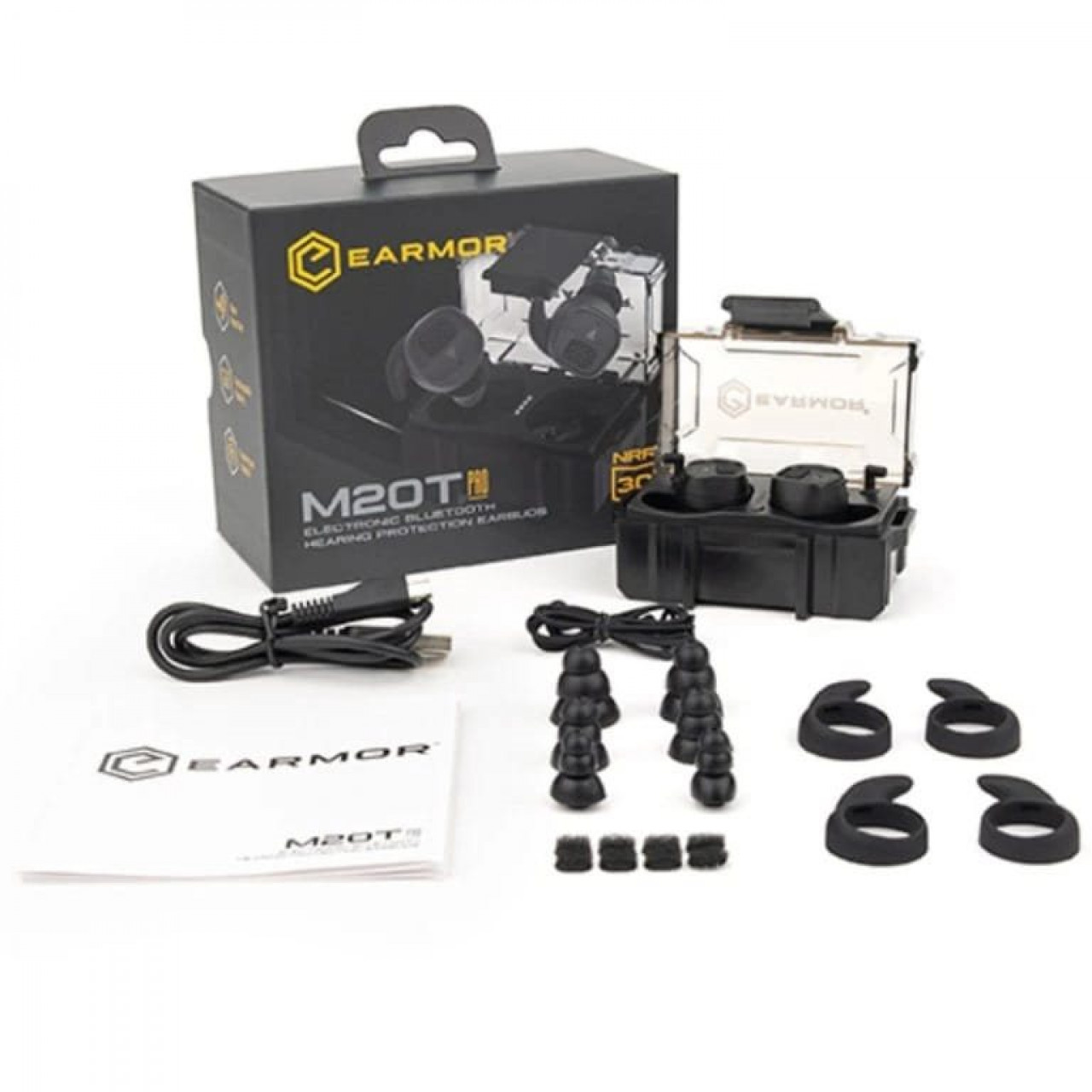 Špunty do uší elektronické M20T PRO s BlueTooth ČIERNE