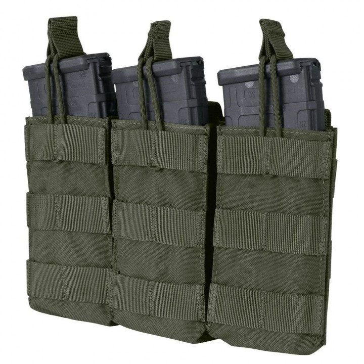Sumka MOLLE trojitá na zásob. 3xM4 otvorená RANGER GREEN