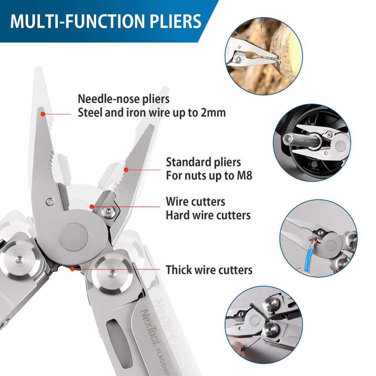 Kliešte multifunkčné FLAGSHIP PRO MULTI TOOL STRIEBORNÉ