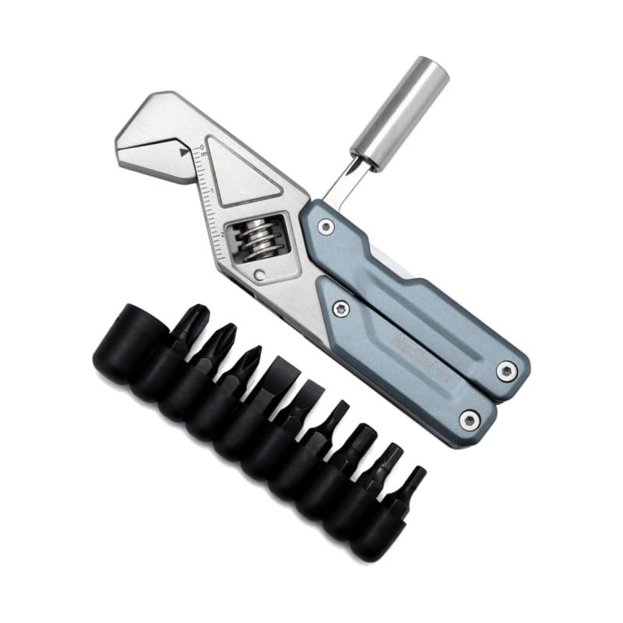 Kliešte multifunkčné Light Wrench W2 s francúzskym kľúčom MODRÉ