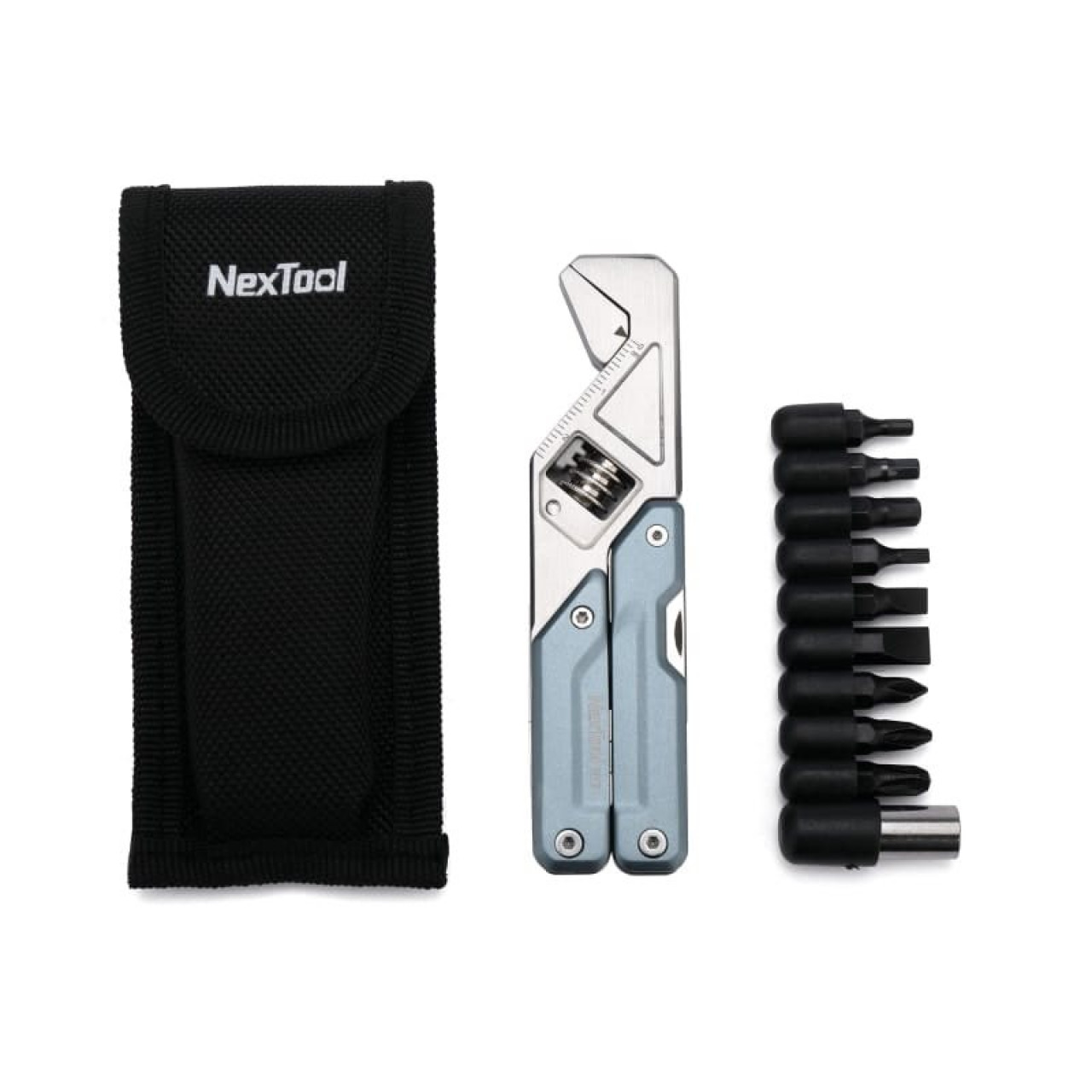 Kliešte multifunkčné Light Wrench W2 s francúzskym kľúčom MODRÉ