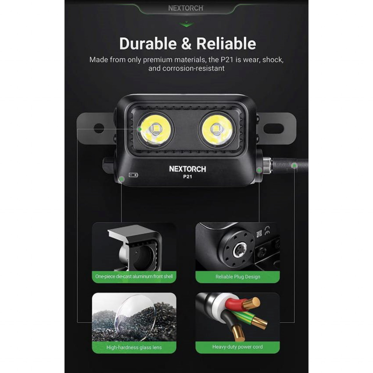 Štítové svetlo P21 s výkonom 3000 lúmenov