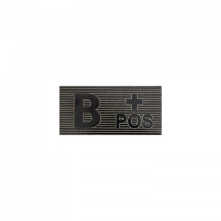Nášivka IR krvná skupina VELCRO B + POS ČIERNO/ZELENÁ