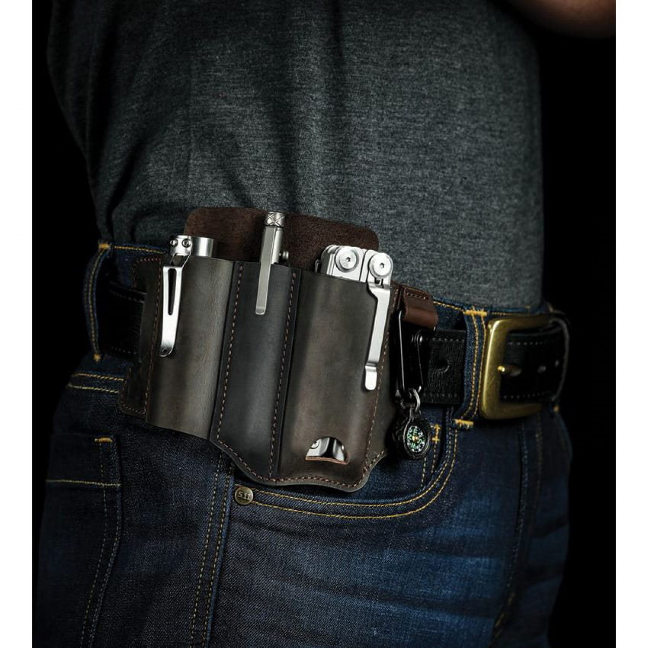 Puzdro opaskové PJ29 Multi Tool KOŽENÉ HNEDÉ