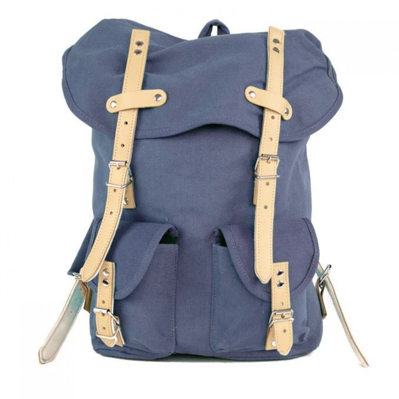 Batoh HIKING 15l s koženými prvkami MODRÝ