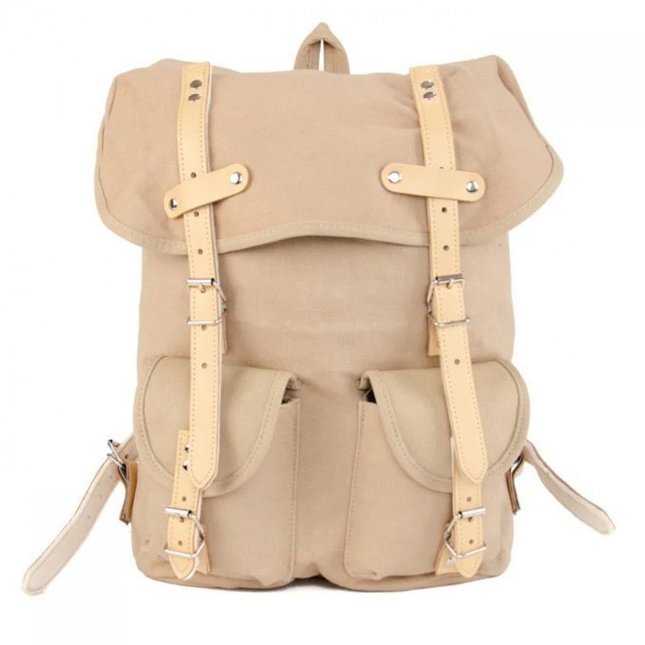 Batoh HIKING 15l s koženými prvkami KHAKI