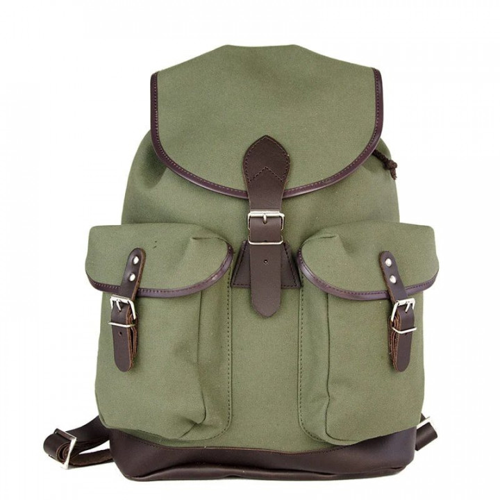 Batoh TRUCKSACK 14l s koženými prvkami ZELENÝ