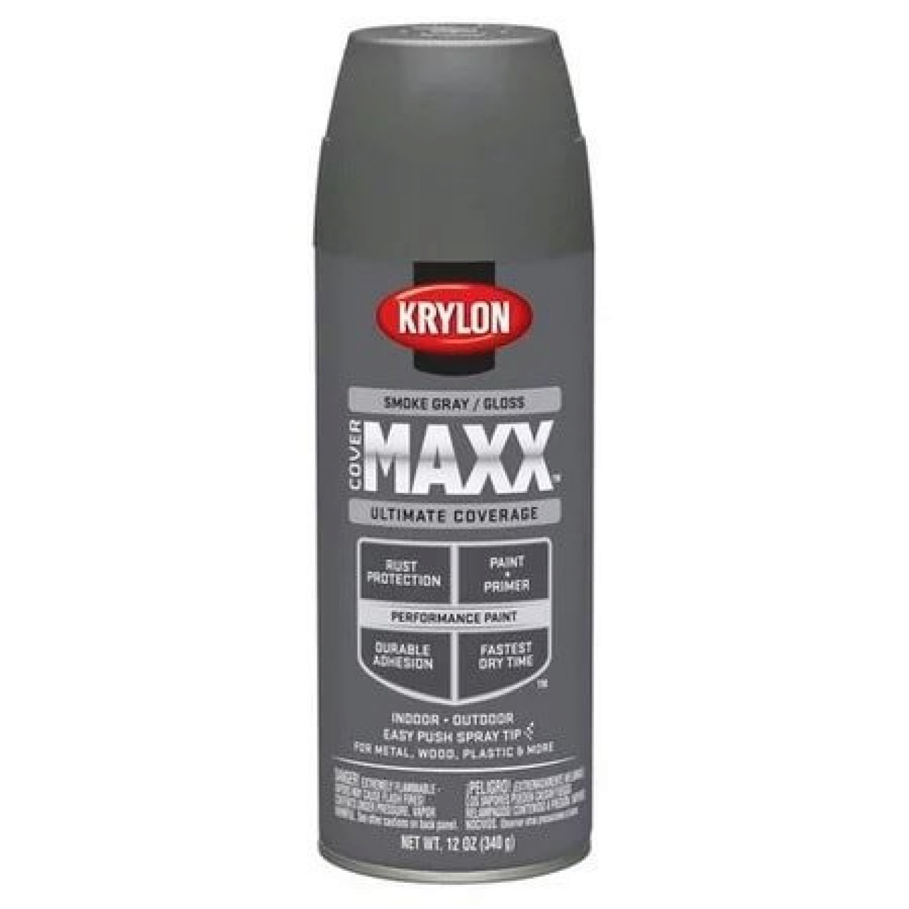 Farba Krylon COVERMAXX® maskovacia v spreji SIVÁ LESKLÁ