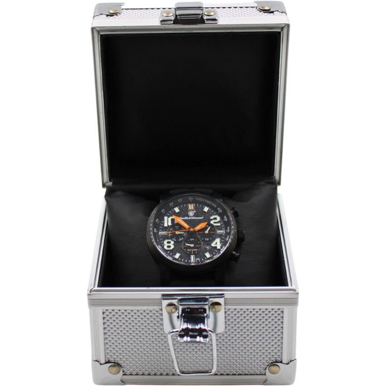 Hodinky CHRONOGRAPH gumový remienok ČIERNE