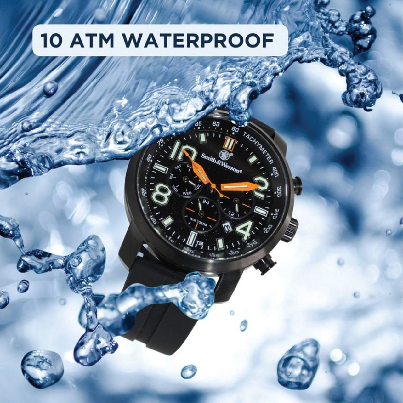 Hodinky CHRONOGRAPH gumový remienok ČIERNE