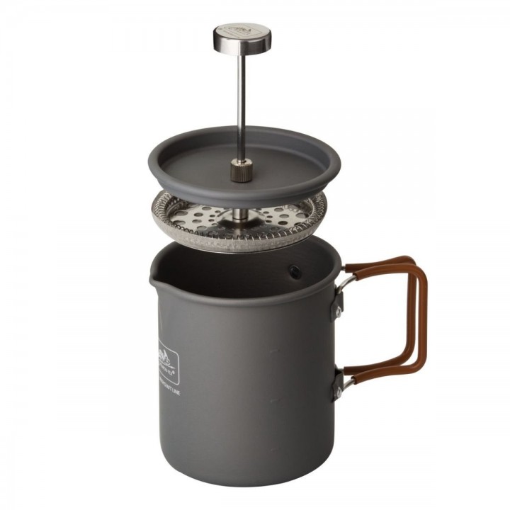 Kanvica CAMP so sítkom FRENCH PRESS 600 ml ŠEDÁ