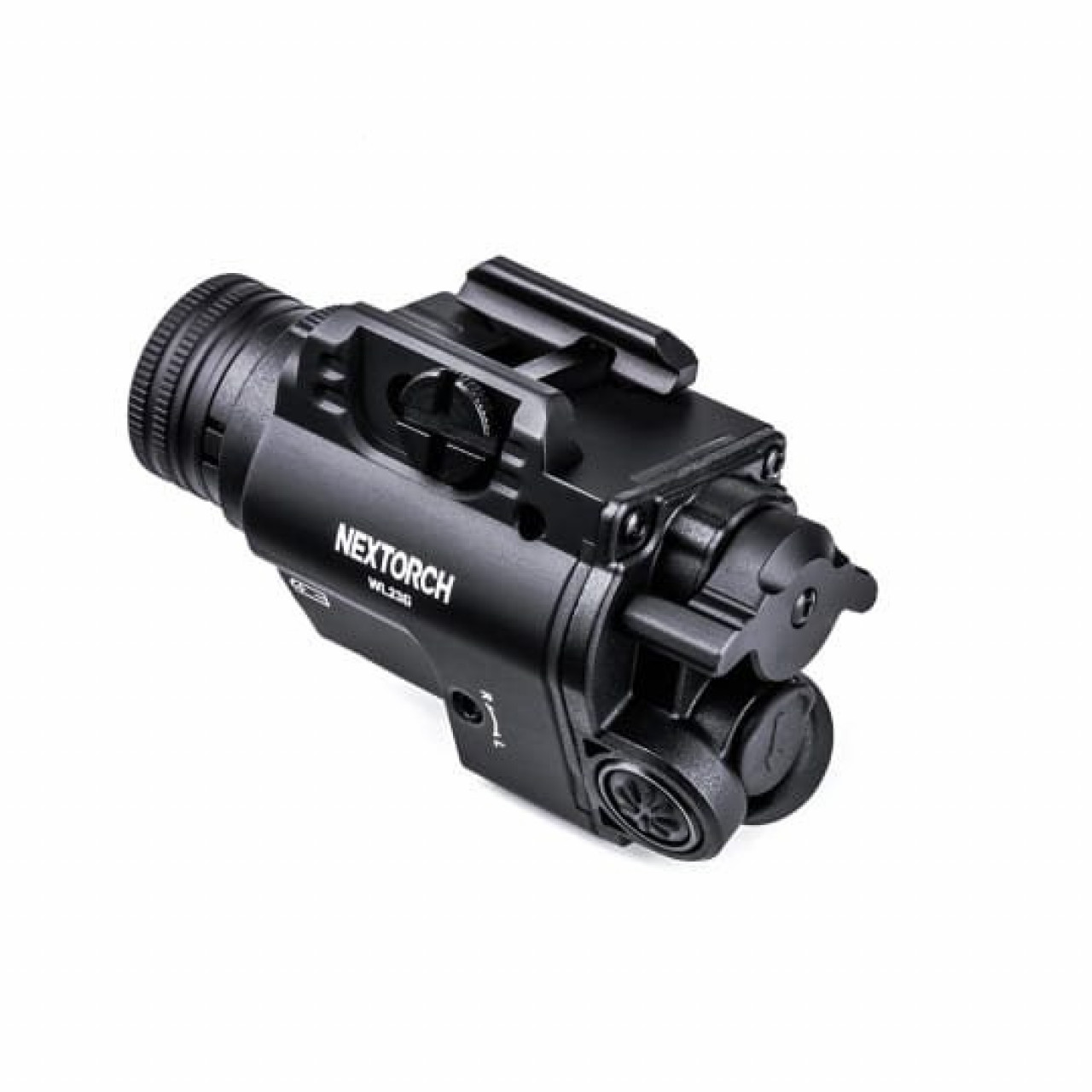 Svietidlo taktické NEXTORCH WL23 na pištoľ s laserom ČIERNE