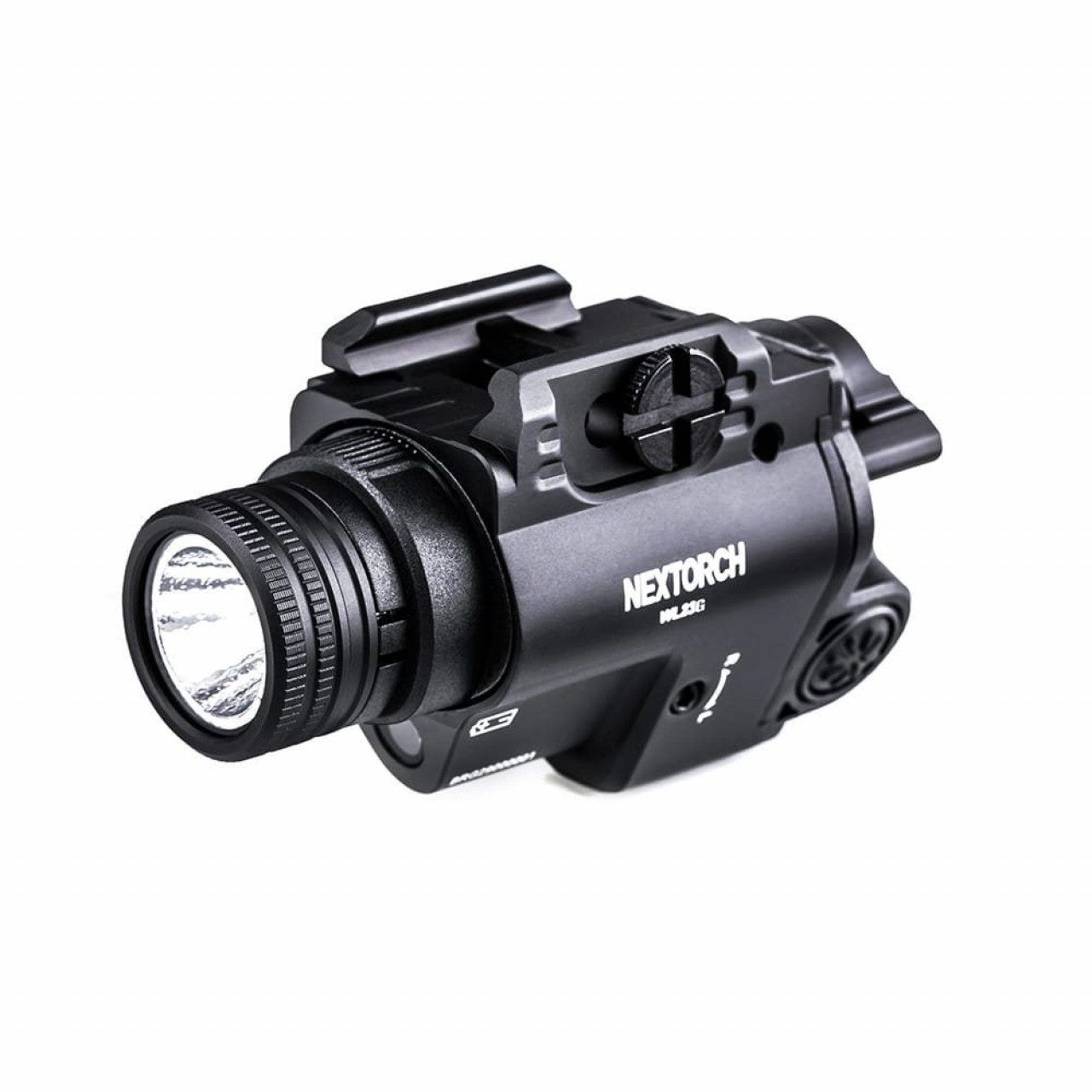 Svietidlo taktické NEXTORCH WL23 na pištoľ s laserom ČIERNE
